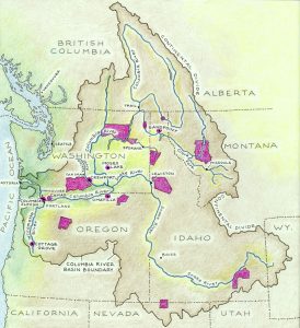 Columbia River Basin Map of Pacific Northwest